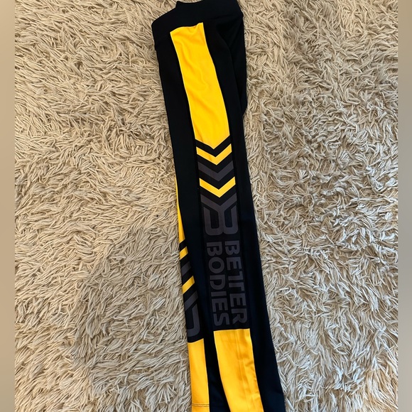 Better Bodies XS Chrystie High Black and Yellow Tights - Picture 4 of 7